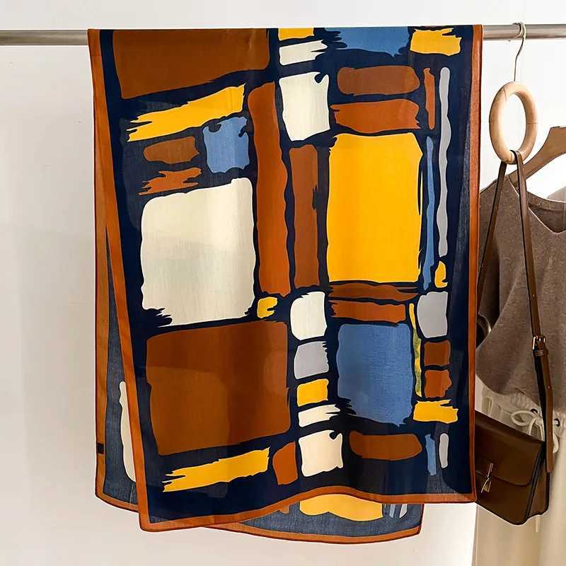 Luxury Brand Scarf Wool Cotton Shawl Lady Wrap Large Hijab Headband Scarves Autumn Winter Bufanda Foulard Beach Stoles C251031