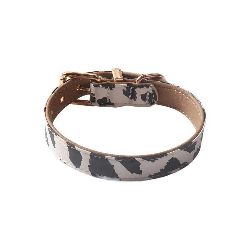 Pet Cow Print PU Dog Collar Soft Stylish Exquisite Collar for All Dog Breeds Dog Accessories C251031