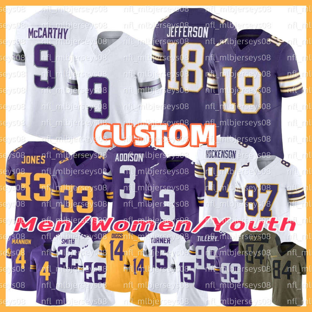 NFL Vikings Jersey J.J. McCarthy Aaron Jones Justin Jefferson T.J. Hockenson Addison C.J. Ham Christian Darrisaw Harrison Smith Arctic Camo 2024 Sam Darnold nnk