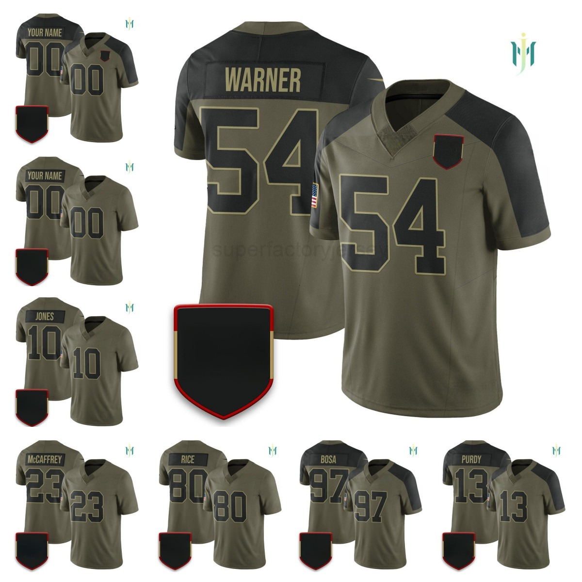 2026 Fred Warner Brock Purdy Mac Jones George Kittle Christian McCaffrey Nick Bosa Jerry Rice 2026 custom football jerseys all stitched all size men women kids xxs6xl