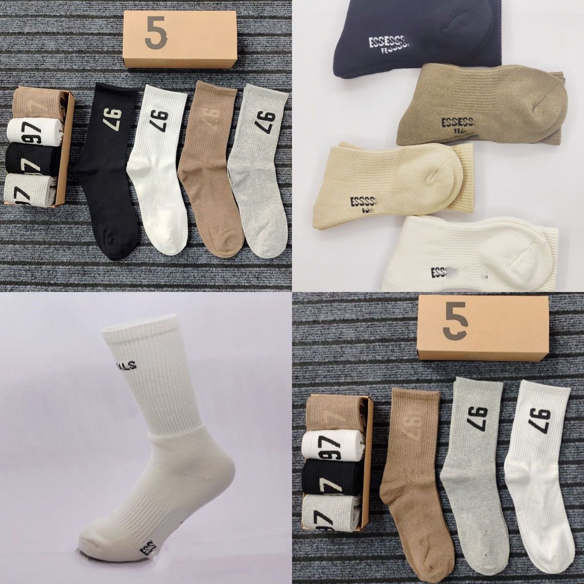 Men's Socks Fashion Casual Cotton Breathable Designer Skateboarding Hip Hop Sports Stocking Bagged, not boxed