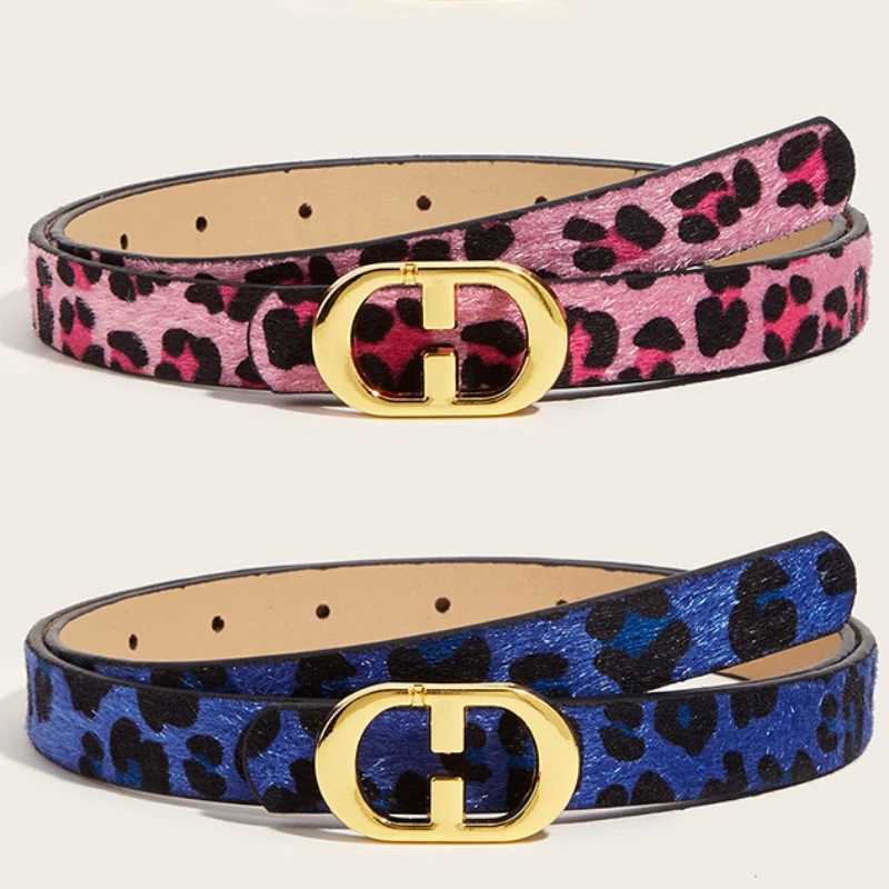 2025 Luxury Designers Leopard Belt For Women Snake Zebra Print Thin Horsehair Waist Belt Golden geometry Buckle Belts FemaleW251030