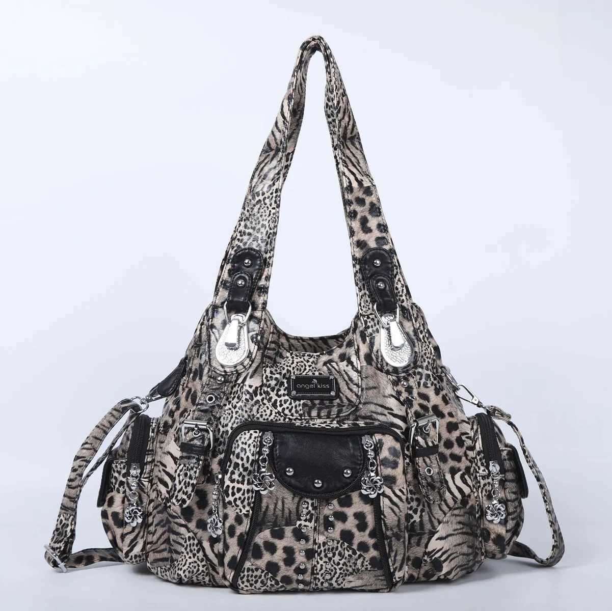 Women Fashion Handbags Large Shoulder Bags PU Leopard Handbag Female Satchel Big-capacity Shoulder Purse Bag bolsaW251111