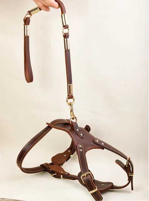 Handmade Band 7590cm Durable Soft Cow Leather Pet Dog Harness Chest Strap For German Shepherd Dogs C251031