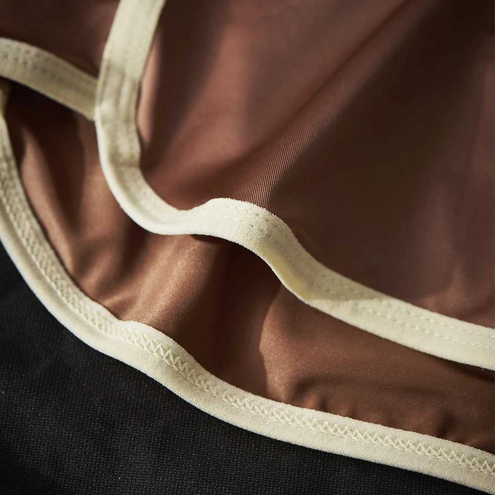 3PCSPack Luxury Solid Satinlike Boxer Man Cool 10A Antibacterial Silk Ushape Pouch Mens Panties High Elastic Wais UnderpantsT251031