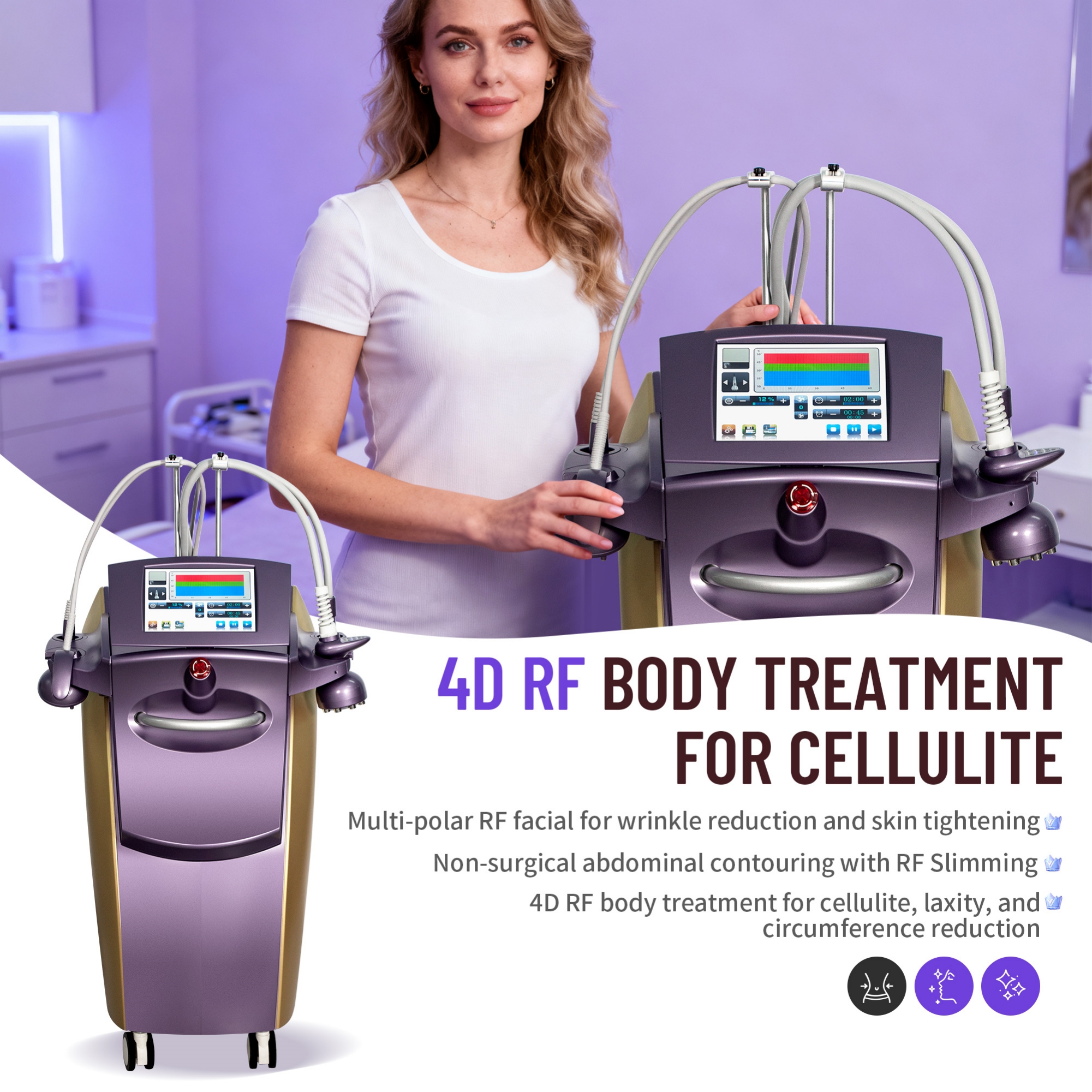 4D RF Body Slimming And Skin Rejuvenation Machine Professional Cellulite Reduction Anti Wrinkle Lifting Device For Spa Salon Beauty Center Use