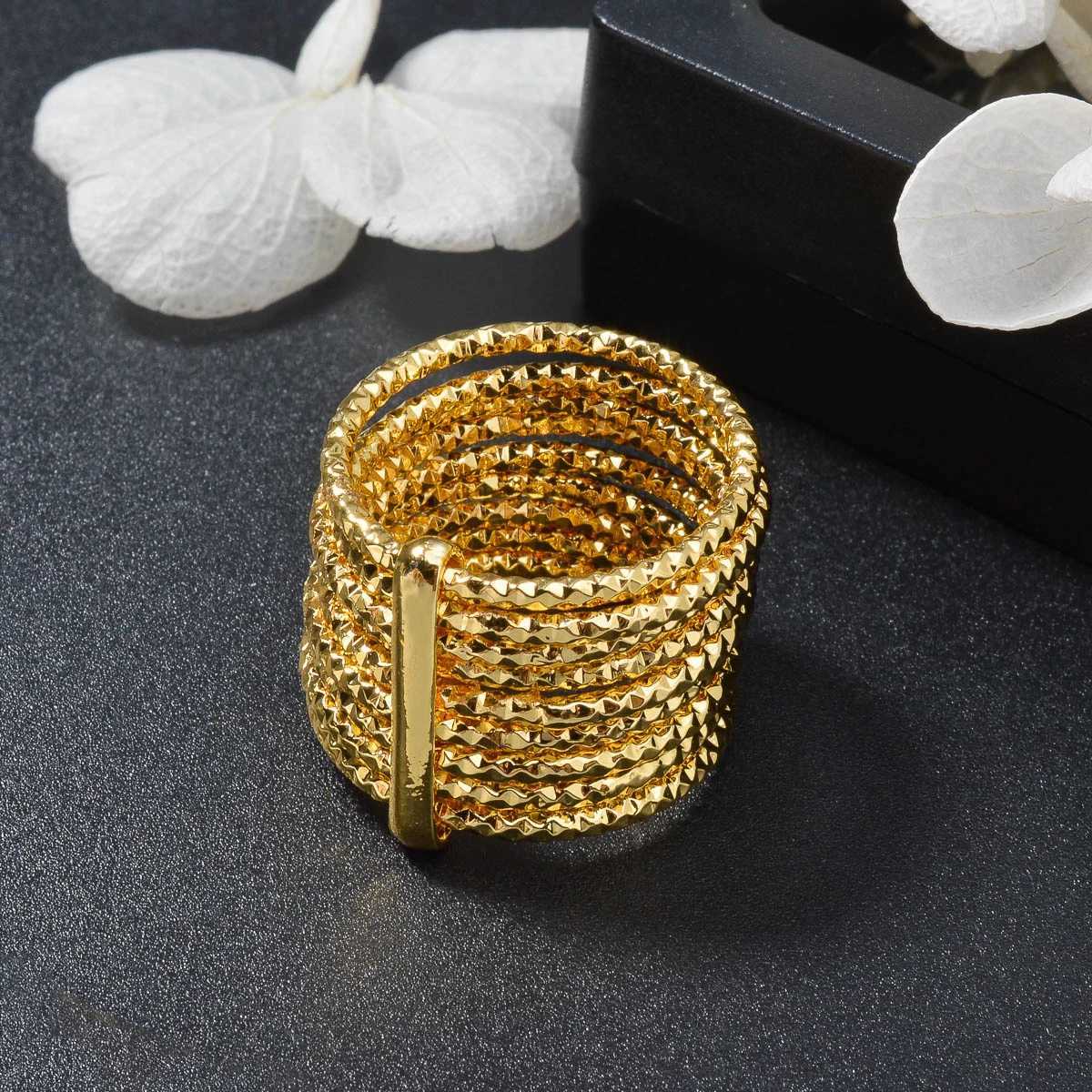 1PC Hot Selling Womens Ring Sparkling MultiLayer Circular Line Inlay Suitable for Wearing Jewelry Gifts Parties BanquetsXJ251031