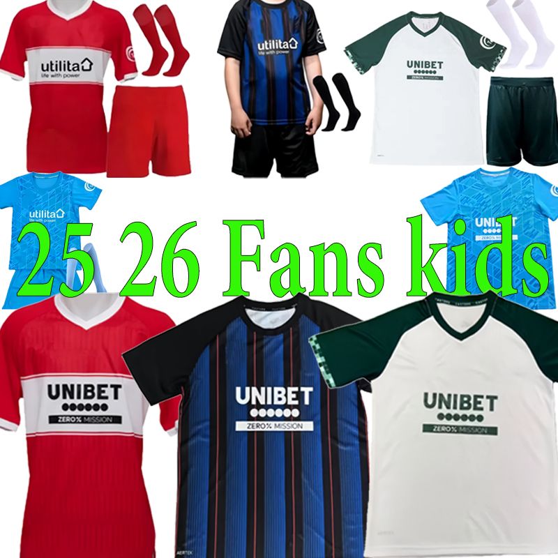 25 26 Middlesbrough Soccer Jerseys HACKNEY AZAZ FRY LATTE LATH DEN BERG JONES MCGREE 2025 football shirt Fans Player FORSS CLARKE men kids kit umniform set red Badge