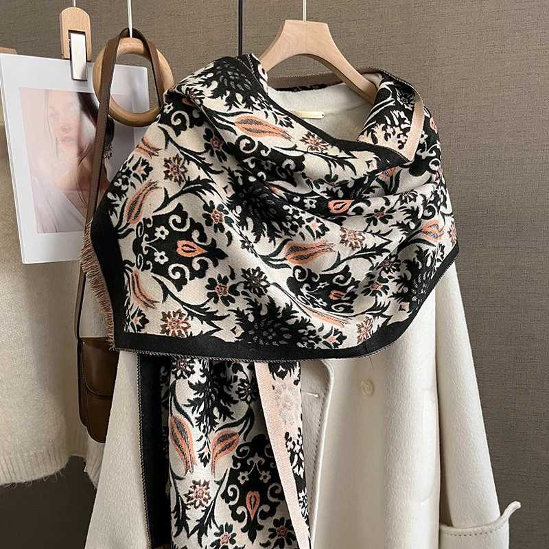 Winter Warm Cashmere Scarf for Women Luxury Blanket Thick Shawl Wrap Neckerchief Fashion Bufanda Echarpe Poncho 2024 C251031