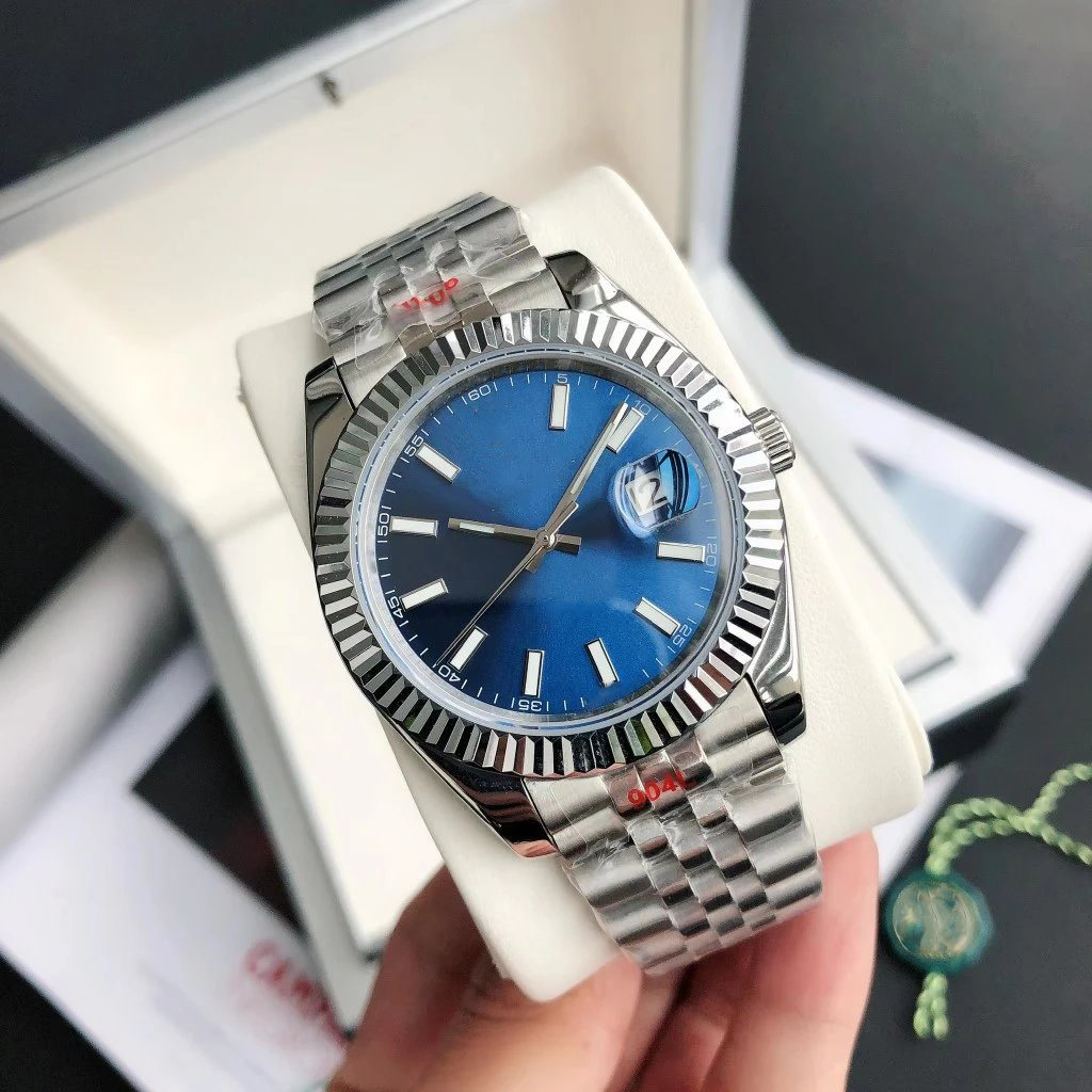 Blue Face Date Just Mens Designer Watch High Quality Automatic Movement Waterproof King Luxury Watch 904L Stainless Steel Jubilee Chain Strap Watch jason007