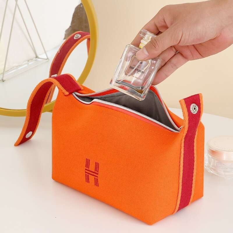 Family Lunch Box Travel Toiletry Canvas Handheld Makeup Portable Women's Cosmetic Storage Bag Wholesale