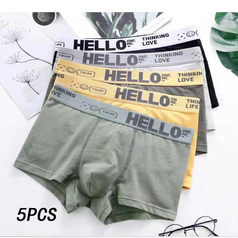 5pcs Mens Underwear Breathable Comfy Quick Drying Stretchy Boxer Trunks Sexy Underpants Mens Trendy Boxer PantiesT251031
