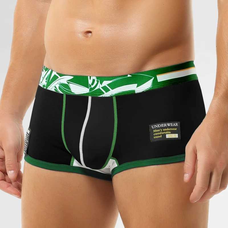 Mens underwear mens trendy printed comfortable four corner pants summer thin flat corner pants mens youth sports shorts sT251031