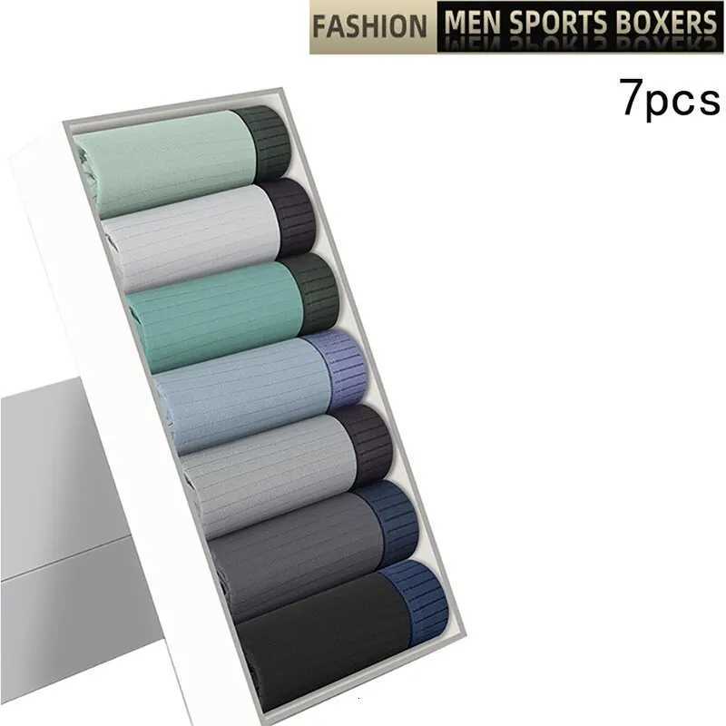 Mens Cotton Panties Underwears Boxers Men Underpants Cotton Thermal For Man Breath Able Homme Sexy Soft Male Short 7PcsLotT251031