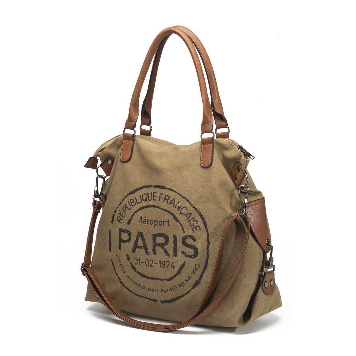Paris Republique Bag Canvas Tote Bag Crossbody Bag Handbag Large W251031