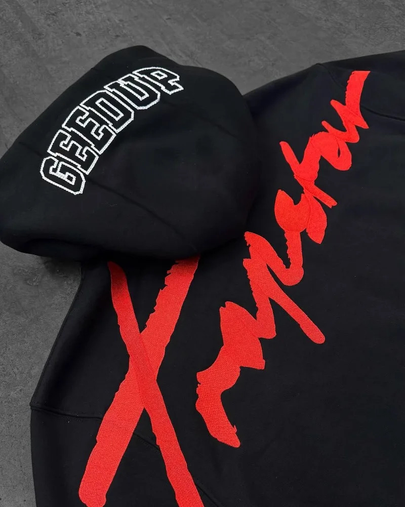 Letter Print Harajuku High Street Trend Oversized Zipper Hoodies Women Y2K Hip Hop Retro Rock Casual Sweatshirt Men 251030