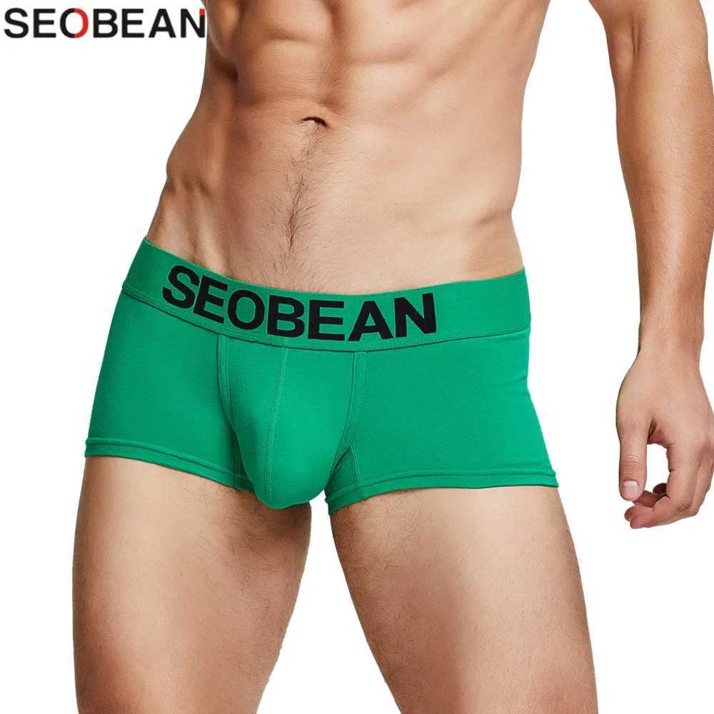 Seobean Underwear Men Solid Boxershorts Men Cotton Underpants Boxer Shorts Trunks Male PantiesT251031