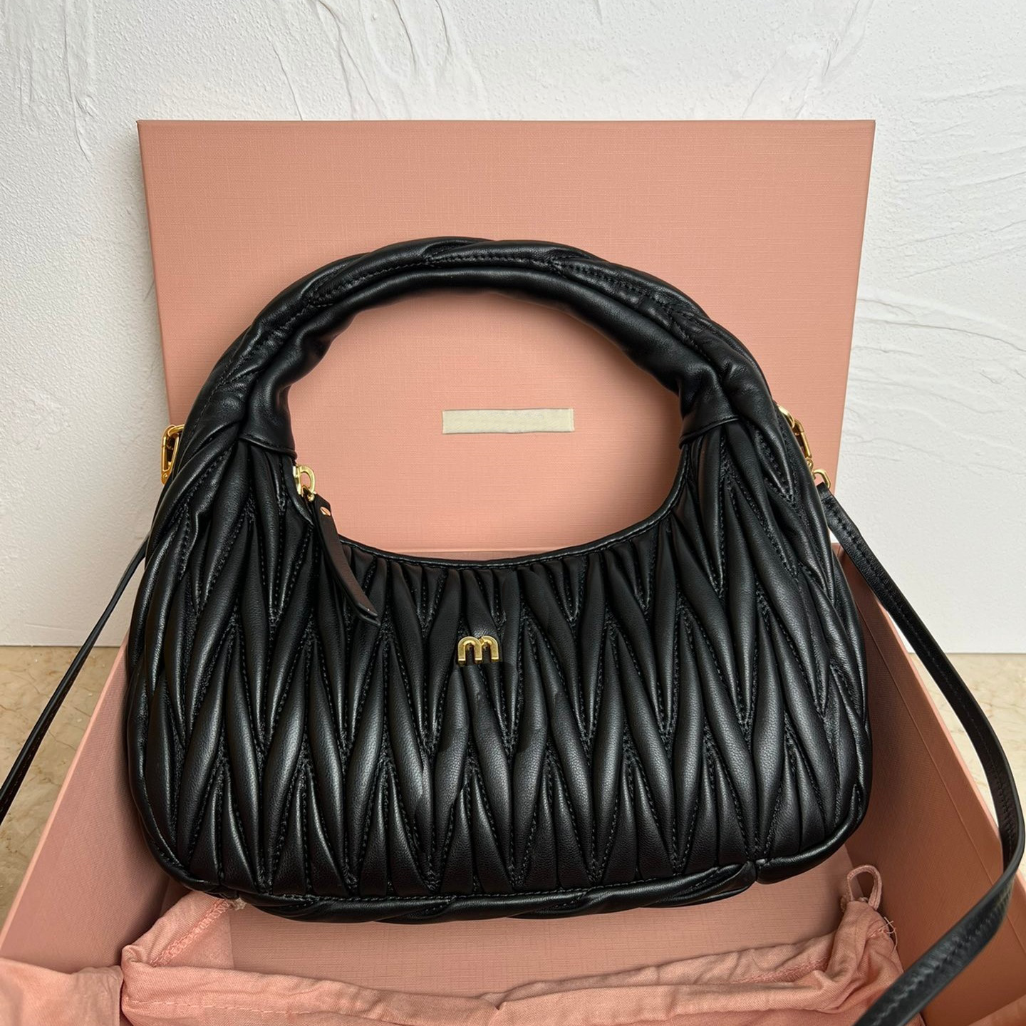 Luxury handbags sheepskin Wander Matelasse bag Womens mens leather crossbody Shoulder bag Top quality hobo Underarm tote bag fashion bag pink Evening Bags purse