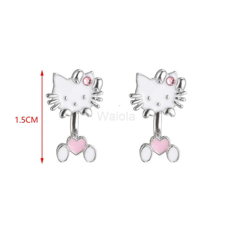 Sanrio 1Pair Kawaii Hello Kitty Earrings Cute Cartoon Stud Earrings For Women Girls Trendy Sweet Earrings Jewelry Accessories L251031