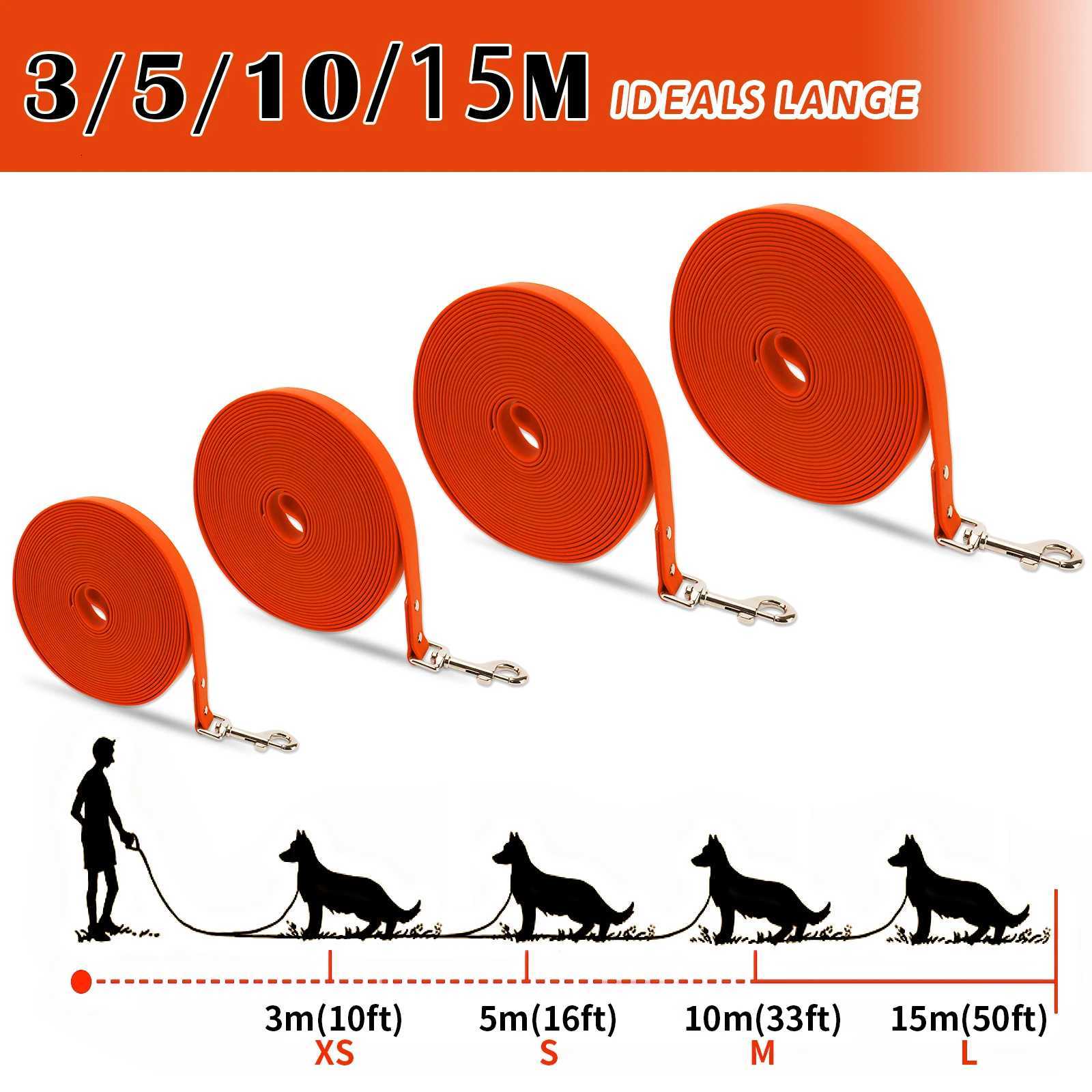 Waterproof Dog Leash Long Pvc Pet Leashes Easy To Clean Rope for Small Medium Large Big Dogs Walking Traning Lead 3m 5m10m 15m C251031