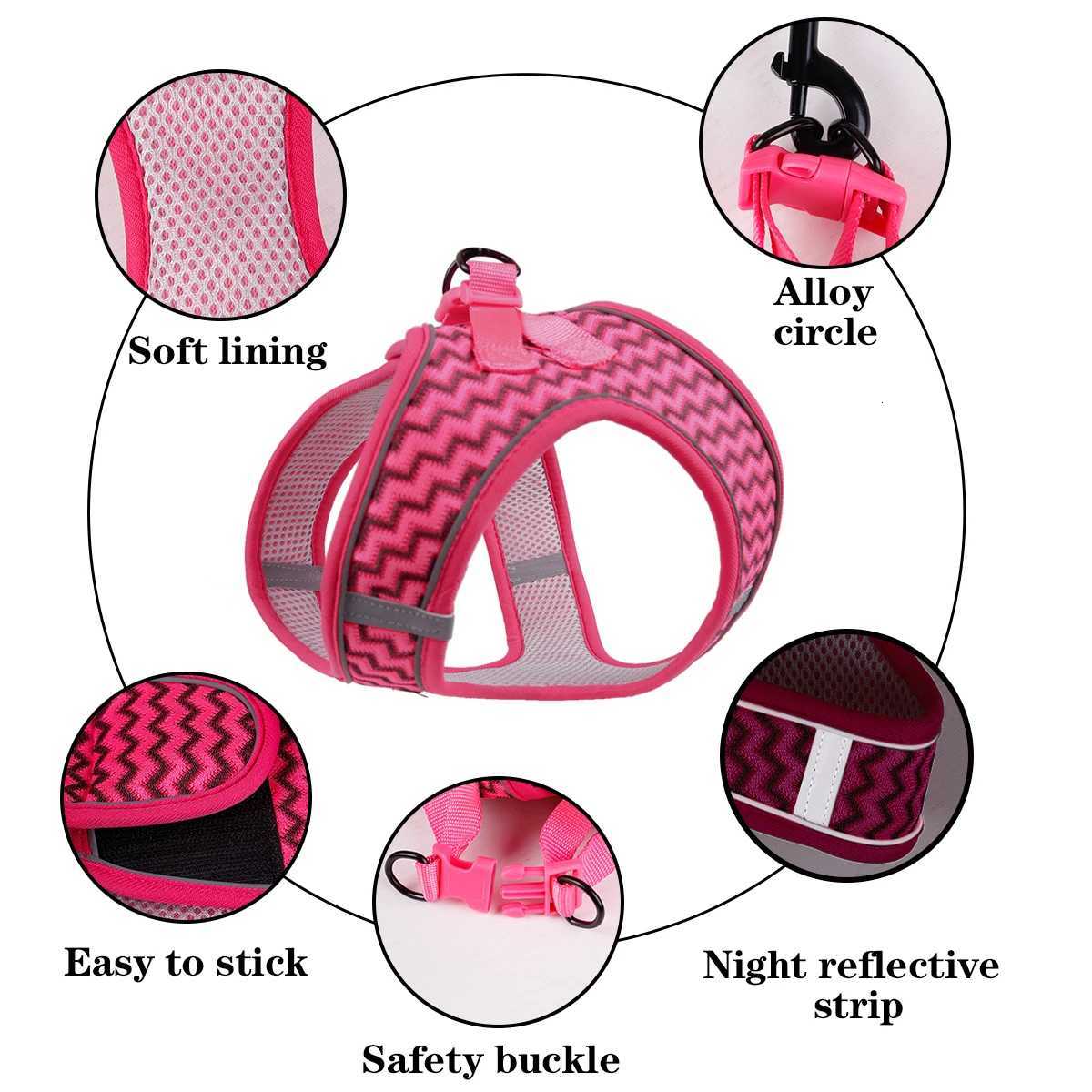 Supet Pet Cat and Dog Chest Strap with Wave Pattern Breathable and Comfortable Tank Top Traction Rope C251031