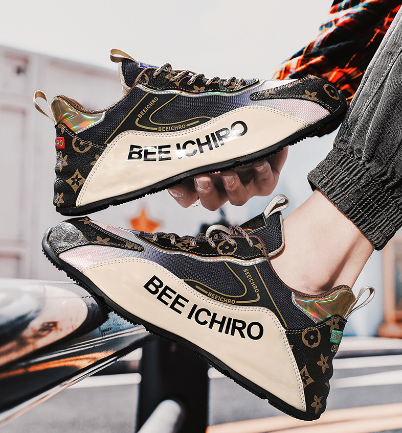 Free shipping Designer Textured Print Sneakers with Lettering Detail Daily Occasion Wear Fashion Stylish Versatile Trendy Shoes 39-44