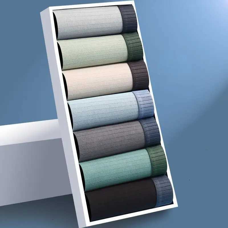 Striped Cotton Men Boyshorts Solid Color Mens Underwear Elastic Youth Boxer Briefs Breathable 3DCrotch Male Boxer PantyT251031