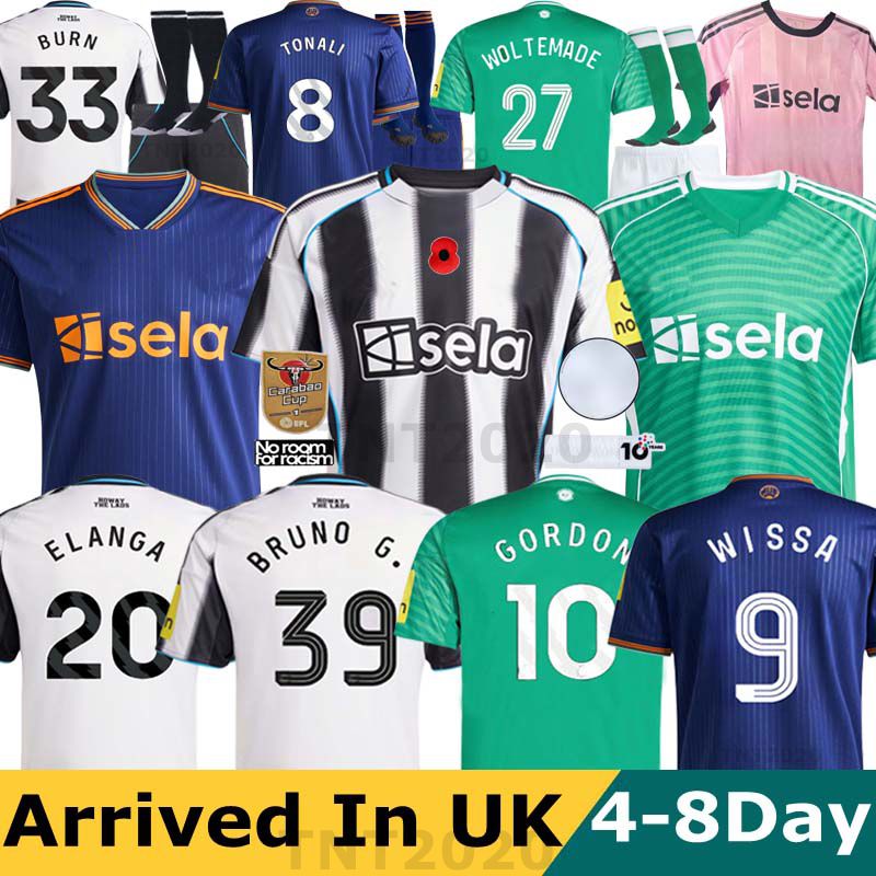 TOP 25 26 TONALI NEWCASTL E WOLTEMADE WISSA soccer jerseys 2025 2026 ELANGA BLACK Kids 2026 BARNES BRUNO G. Gordon ISAK Football Shirt Home Away Third Botman fans Player