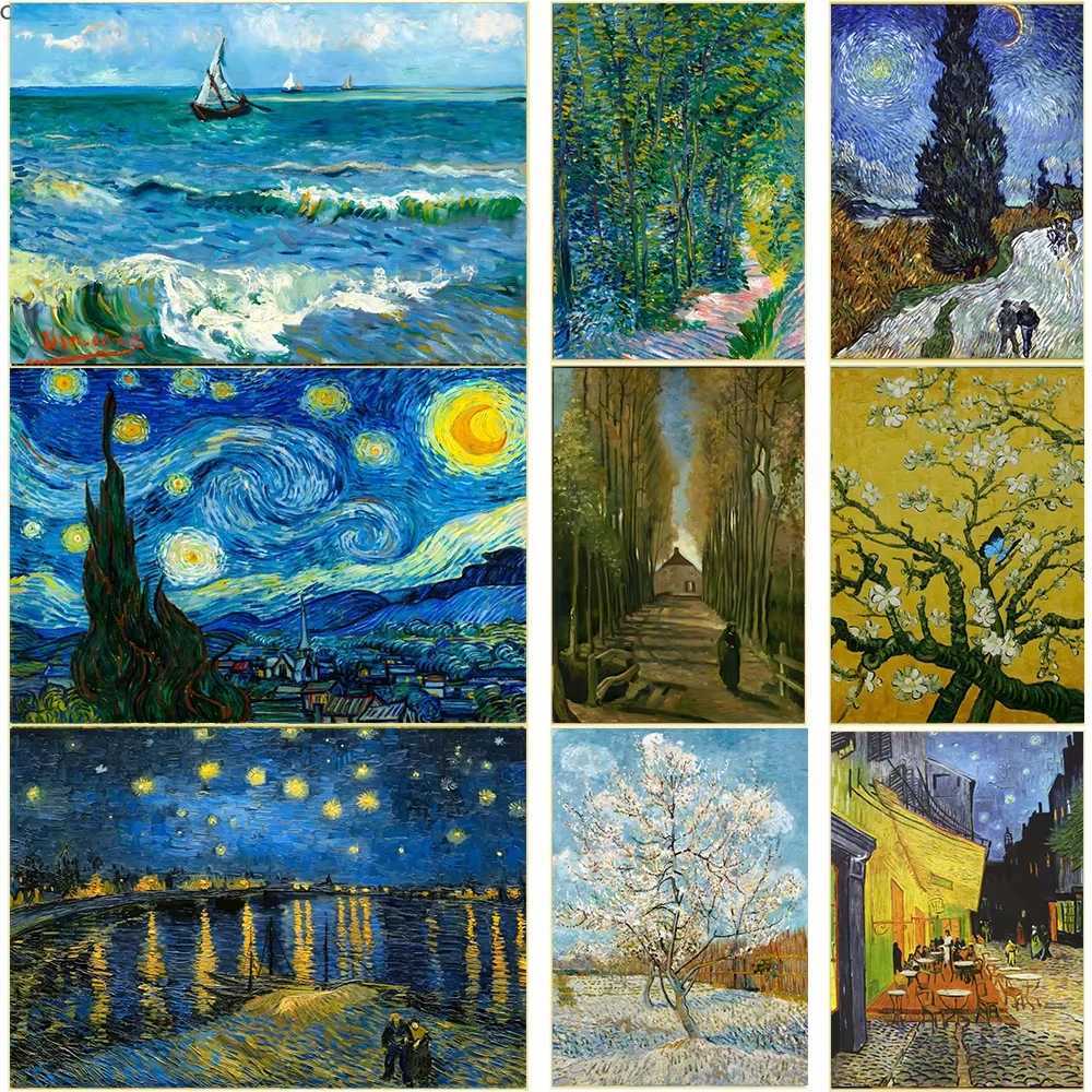 MINISO landscape Oil Painting By Numbers KitsThe famous Van Gogh Cafe Terrace DIY Pictures By Numbers Home Decor C251031