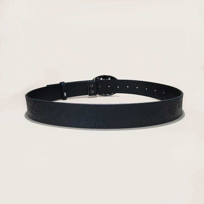 Mens Belt Bohemian Style Vintage Oval Hollow Buckle Punk Rock Y2K Belt For Women Hip Hop Gothic Accessories Jeans WaistbandW251030