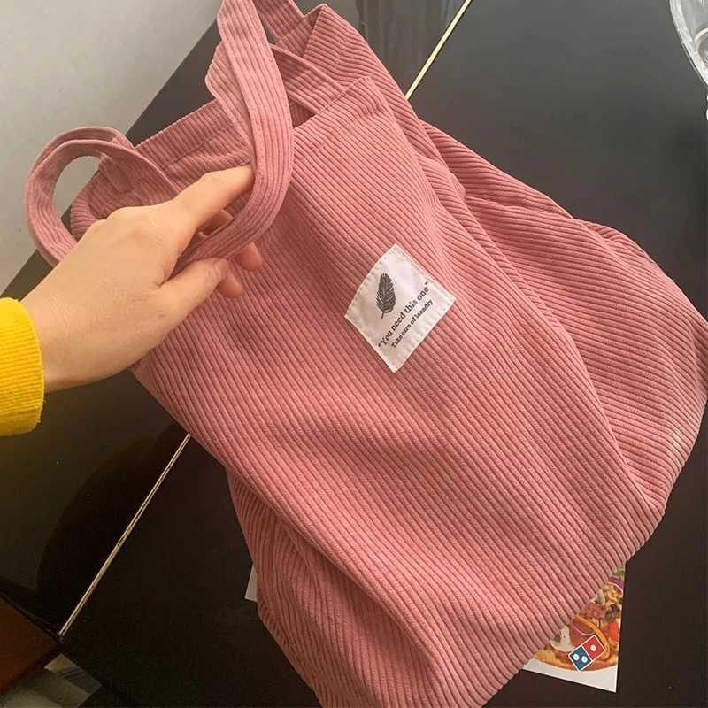 JIOMAY Corduroy Totes Bags for Women Shoulder Bag Female Soft Environmental Storage Reusable Girls Handbag Shopper Tote W251031