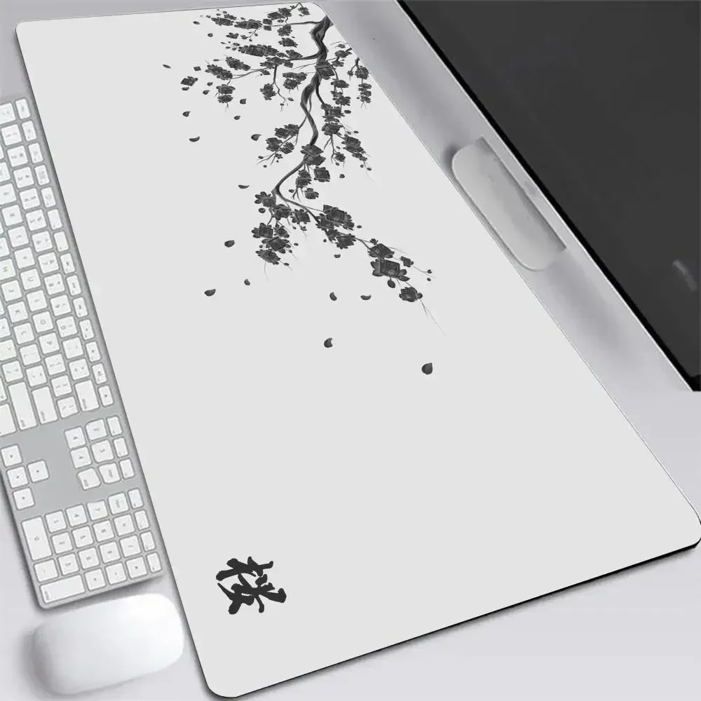 Japan Cherry Blossom Mouse Pad XXL Gray Laptops Gaming Deskmat Sakura Mousepad Anime Office Carpet Gamer Keyboard Computer Desks 251030
