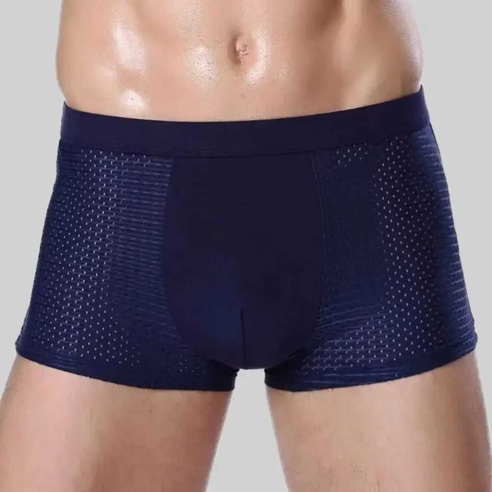 Men Breathable Boxers Ice Silk Mesh Mens Boxers Soft Breathable Underwear with Moisturewicking Technology U Design for ComfortT251031