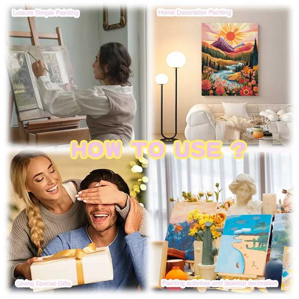 RUOPOTY Frame Illustration Picture Diy Painting By Numbers For Adults Kits Sunset Acrylic Paint On Canvas For Home Decors Diy Gi C251031