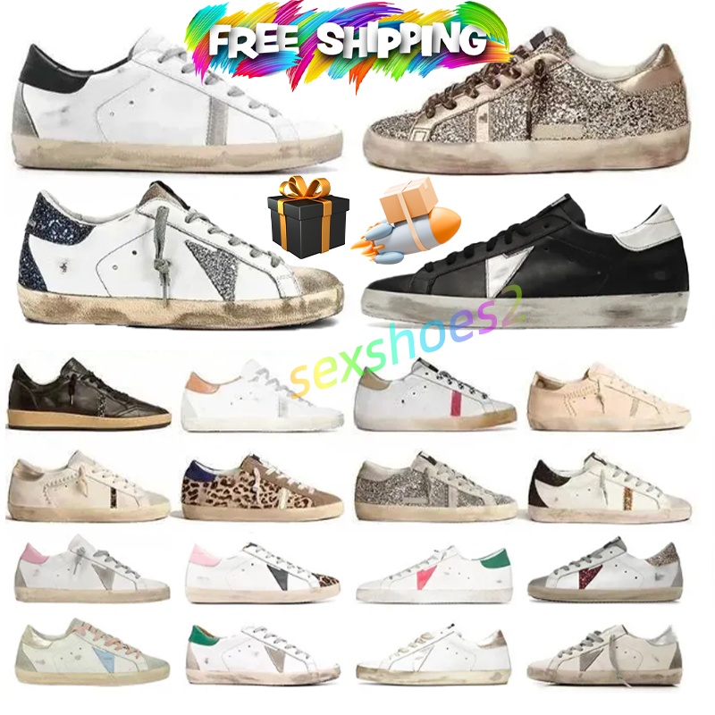 Designer Shoes Loafers Sneakers Super-star S Shoes Leather Italy Dirty Brand Women Men Ball Casual Old Shoe Star Trainers Top One With Box eur 35-46