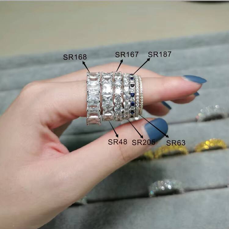 RINNTIN SR48 Trendy Party CZ Jewelry 100 Real 925 Sterling Silver Rings for Women Men