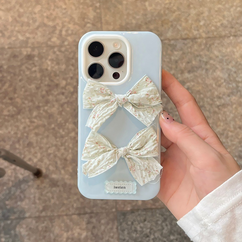 3D Bowknot Phone Case Compatible with iPhone 17/16 Simple Protective Cover 15/14 Pro Personalized