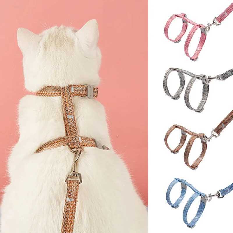 Pet Cat Adjustable Chest Strap Antiescape Small Medium Dog Cat Harness Leash Set Breathable Reflective Chest Strap Pet Supplies C251031