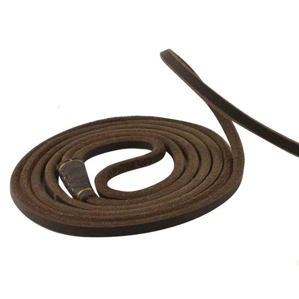 Genuine Leather Slip Dog Leash for Small Medium Dogs Puppy Pet Lightweight Soft Thin Sturdy Adjustable Slip Lead Dog Leash Brown C251031