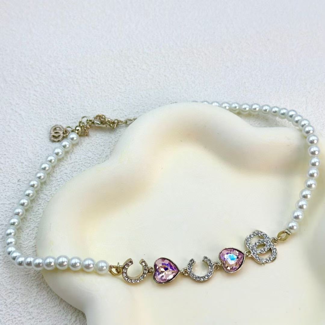 style Classic 20 Fashion Brand Designer Gold Plated Pearl Necklaces Letter Pendant Necklace Sweater Chain Jewelry Accessories