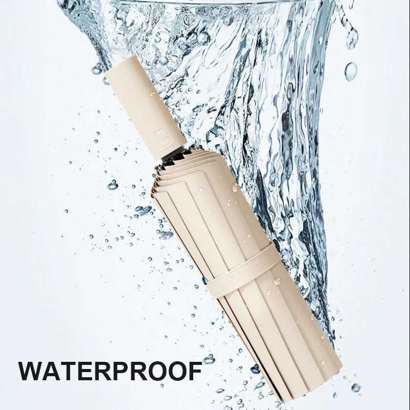 Large 24 Bone Solid Color Autatic Umbrella Light Collapsible Large Format Outdoor Sunshade UV Protection Autatic Umbrella H251031 M260302