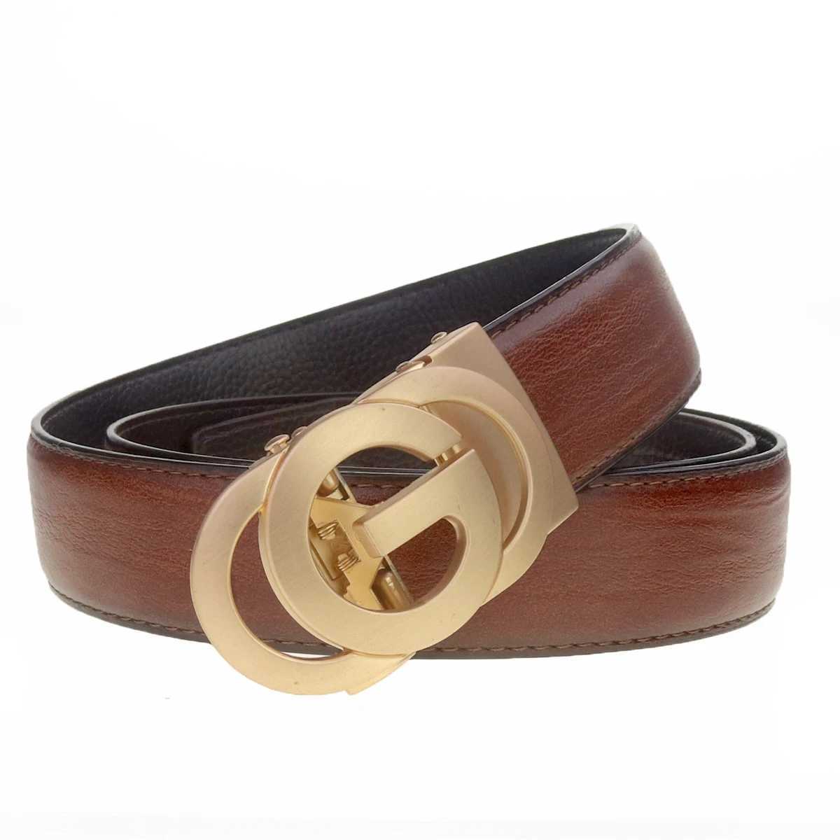 Fashion Mens Belt Mens Genuine Leather Belt Automatic Buckle Ratchet Belt Random Adjustment Letter G BeltW251030