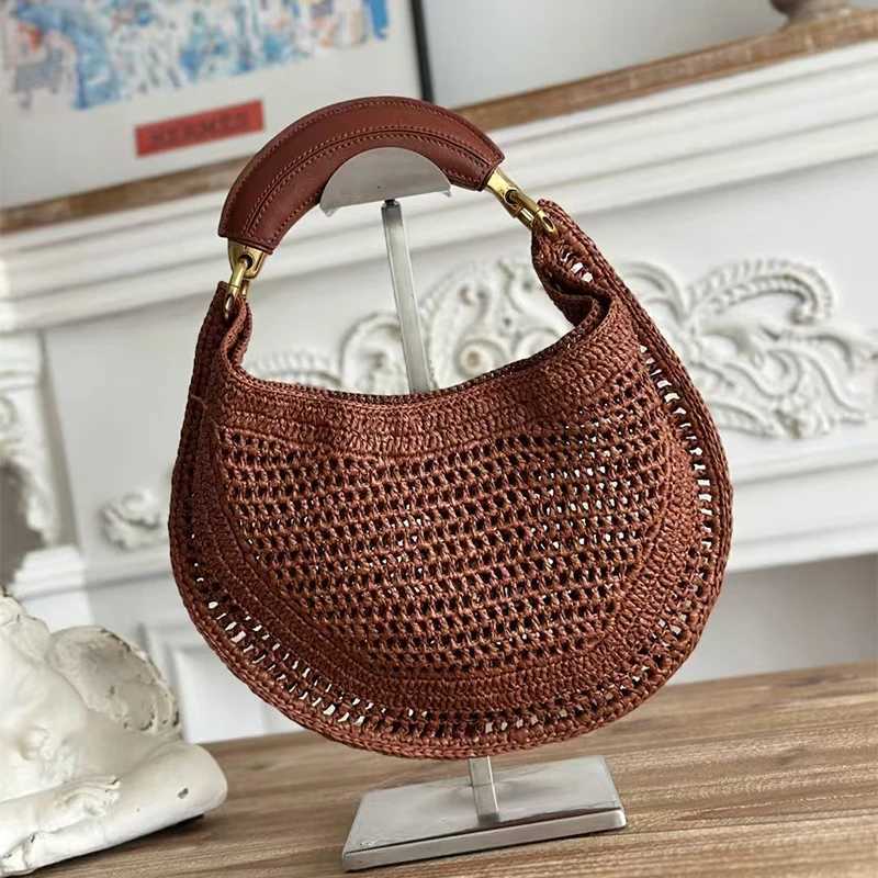 Hobo Designer Hollowed HandbagBoho Evening Bag Elegant Clutch PurseComfortable Handle Solid Color Crescent Women Tote Bag W251031