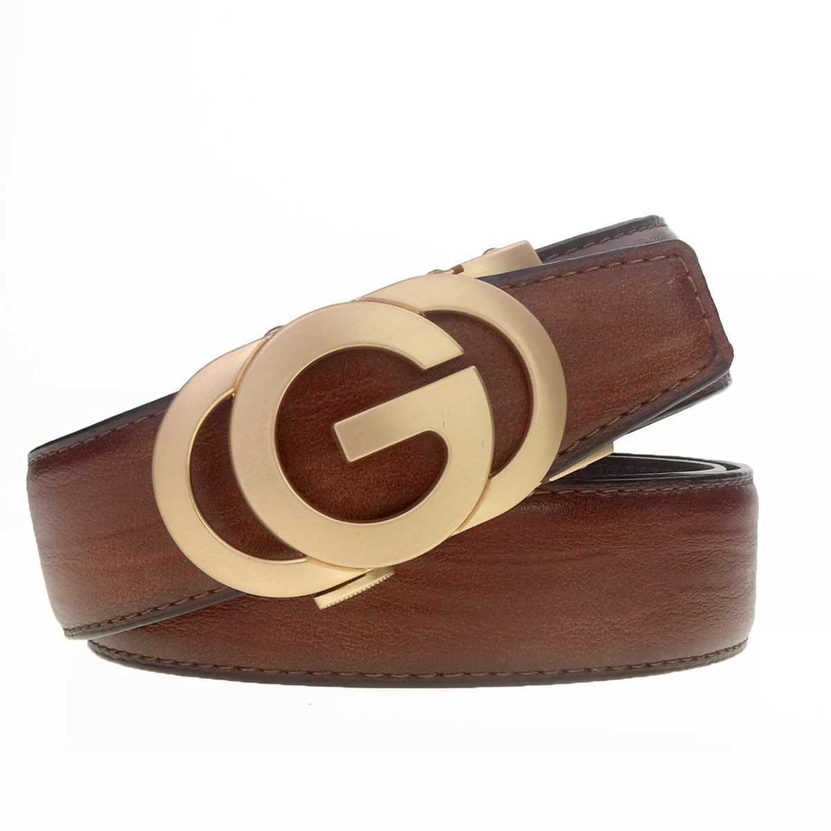 Fashion Mens Belt Mens Genuine Leather Belt Automatic Buckle Ratchet Belt Random Adjustment Letter G BeltW251030