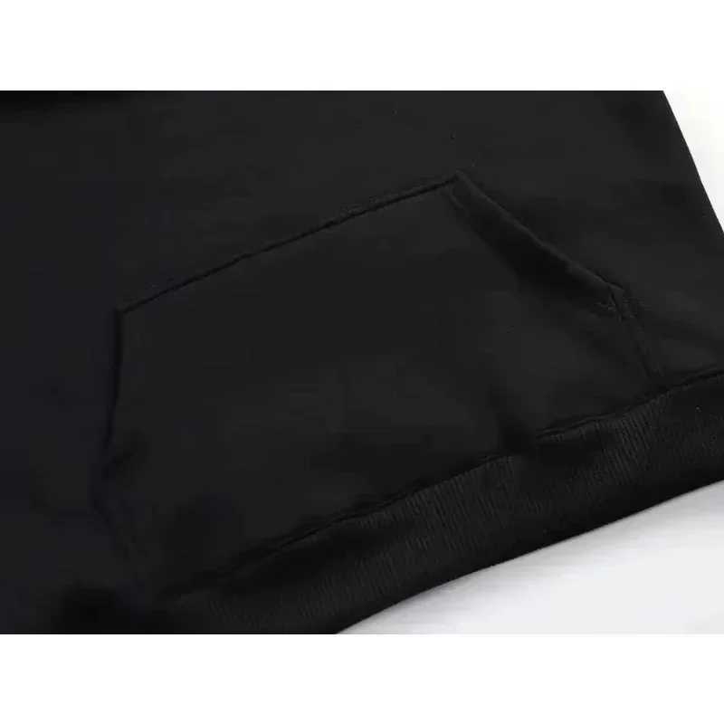 Autumn and Winter Black Mens Letter Printed Hooded Sweatshirt Oversized Hiphop Casual Outdoor Pure Cotton Pullover J251031