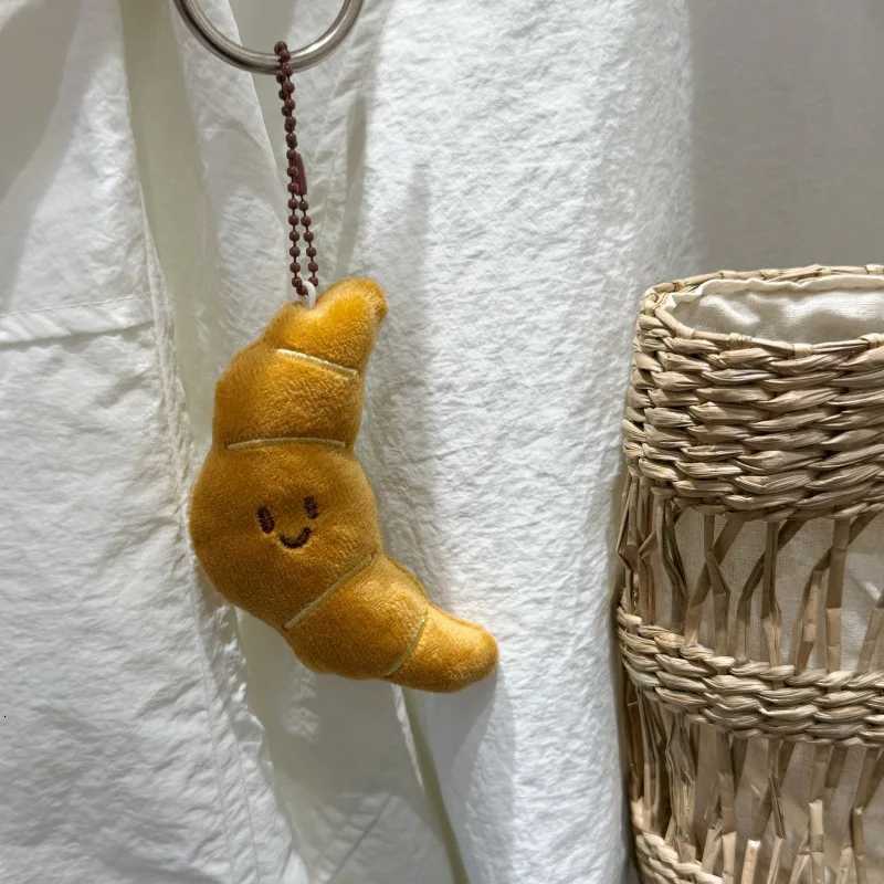 Kawaii Croissant Long Bread Series Plush Keychain Cute Decoration Backpack Pendant Plush Toy Doll Keyring Doll Girl Gift V251031