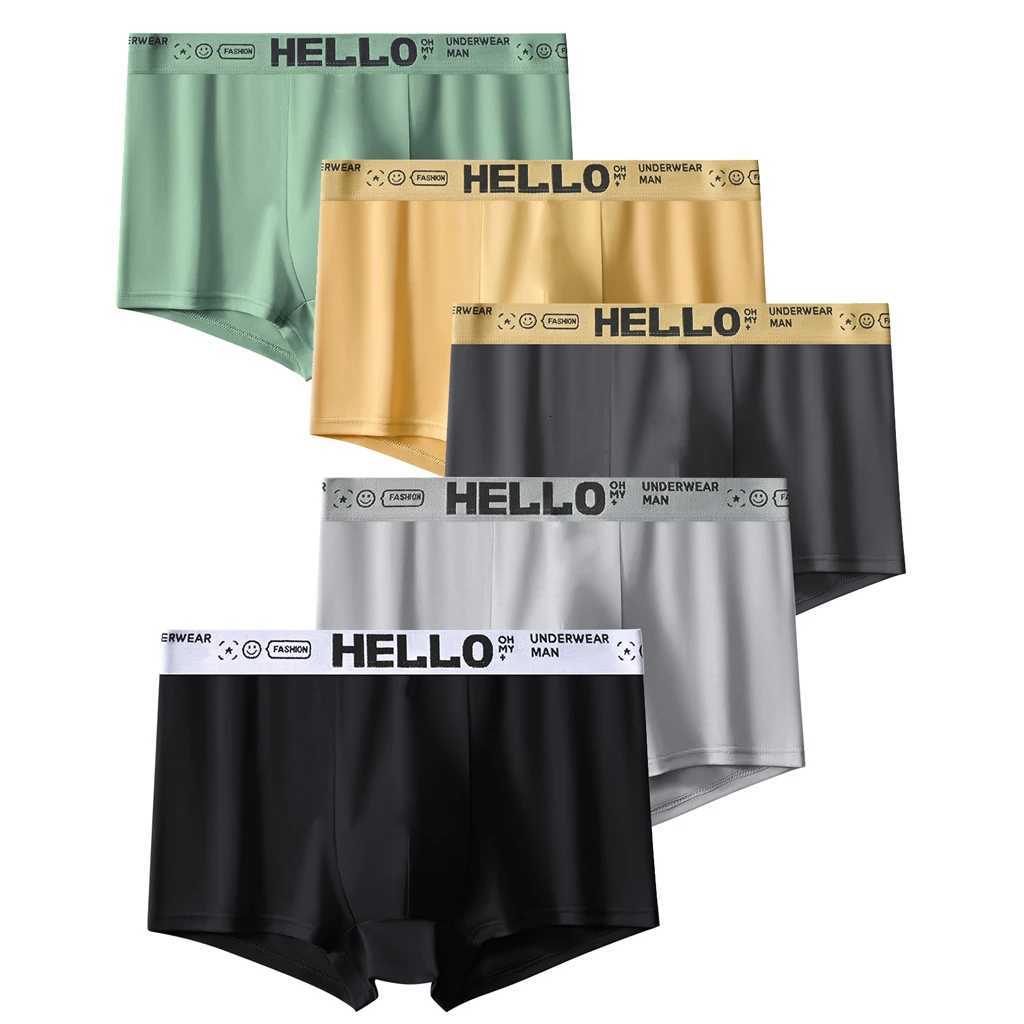 5Pcspack Mens Underwear Male Boxers Sexy Underpants Comfortable Breathable Fashion Boys Panties Underwear Boxershorts MenT251031