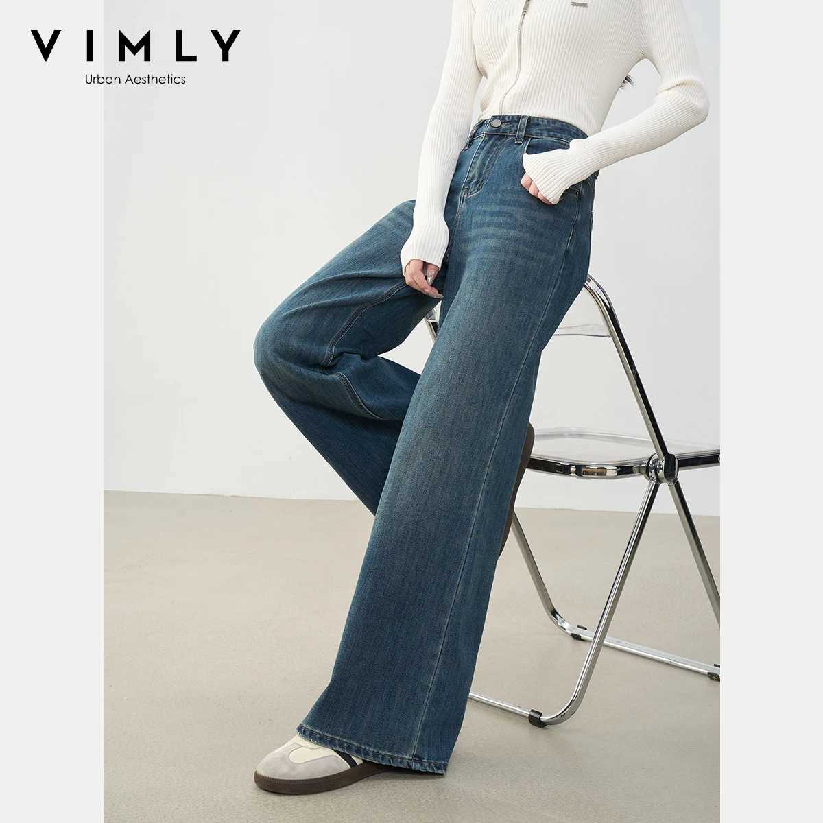 VIMLY Jeans Baggy Pants Women 2025 Autumn New Vintage Clothing Low Rise Female Jeans Casual Button Pockets Woman Trousers 30282 J251031