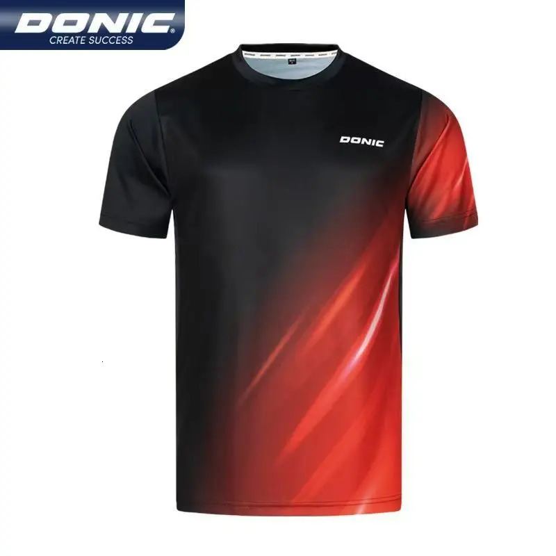 Donic table tennis jersey summer mens and womens short sleeved tshirt skin friendly breathable quick drying sportswear 83244 251030