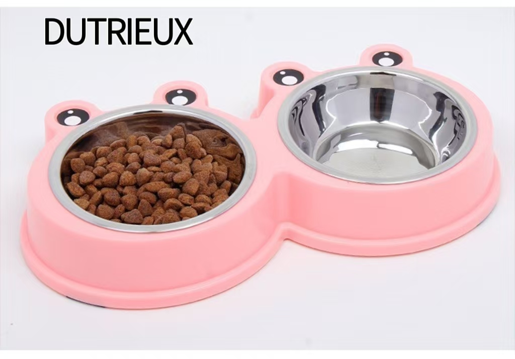 H1204 Non-slip stainless steel pet bowl, anti-tipping design, dropshipping available.